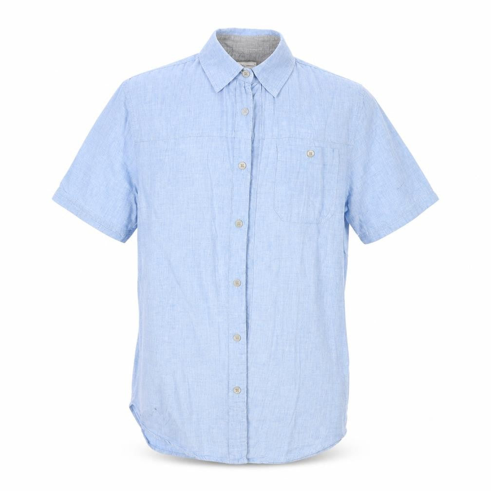 Front view of PD & C men’s blue button-up, size S
