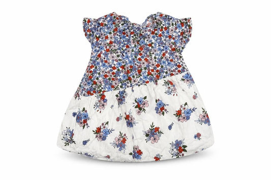 Front view of Mini Club Baby White Floral A-Line, size 18-24, Months