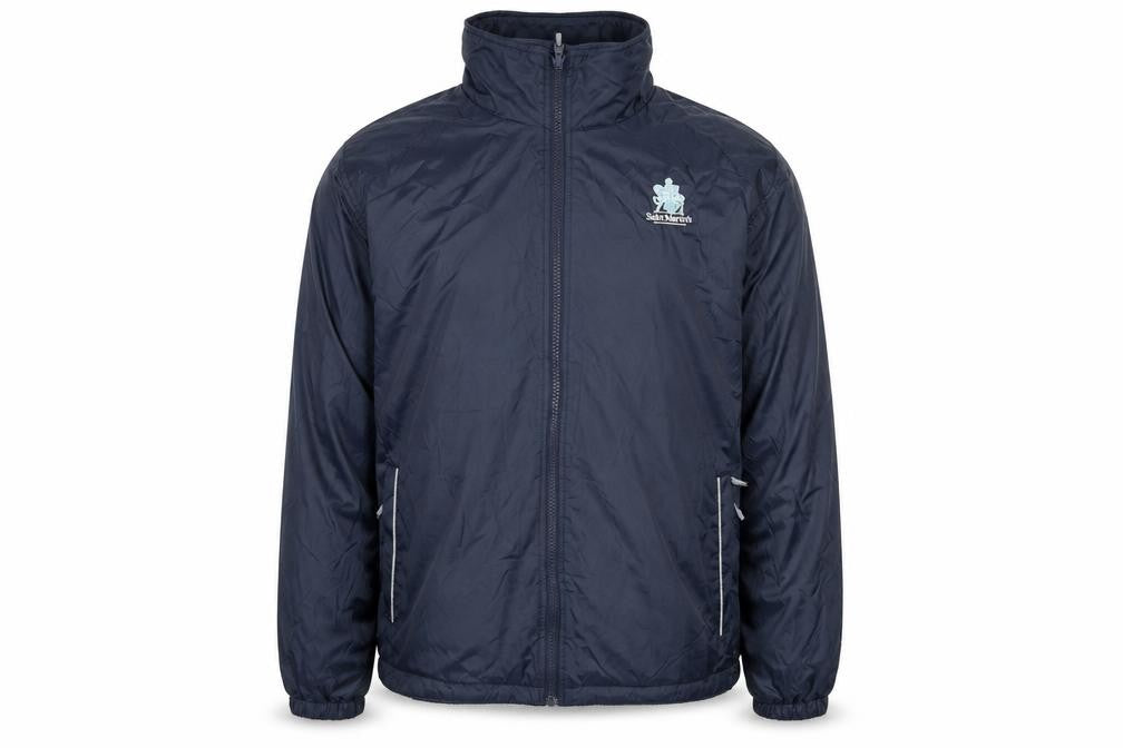 Front view of Winterbottom men’s blue jacket, size S