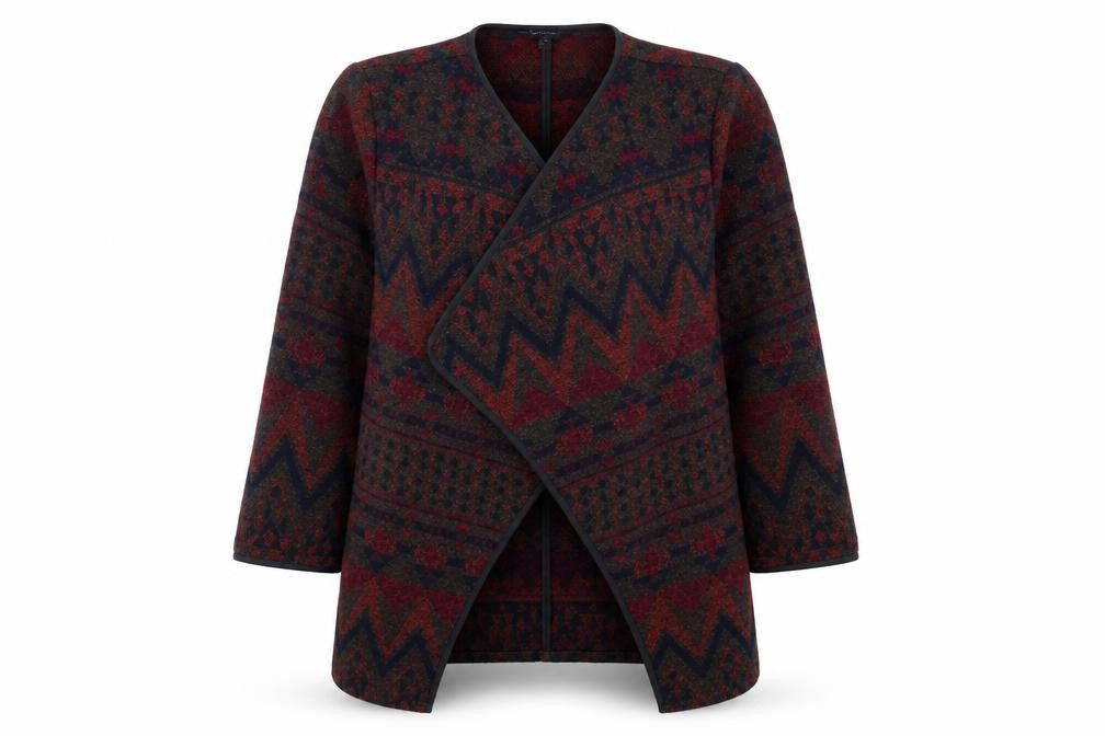 Front view of New Look women’s brown jacket coatigan, size UK 14