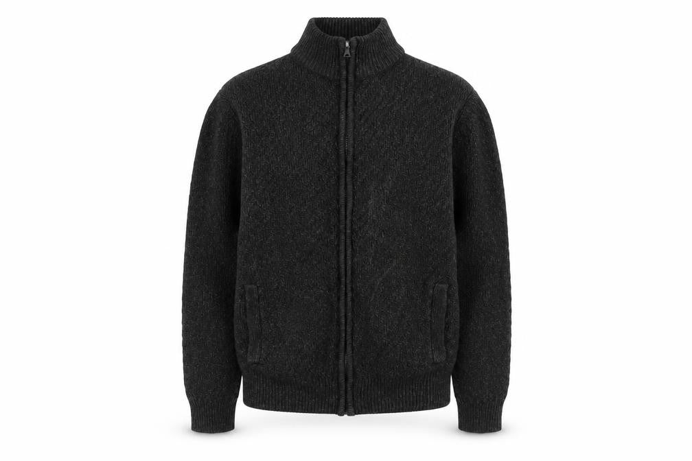 Front view of Marks & Spencer women’s green full zip jumper, size M