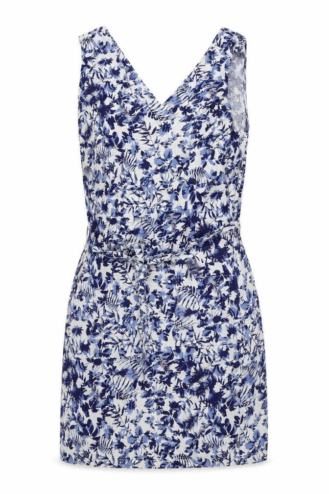 Front view of Papaya women’s white floral a-line, size UK 10