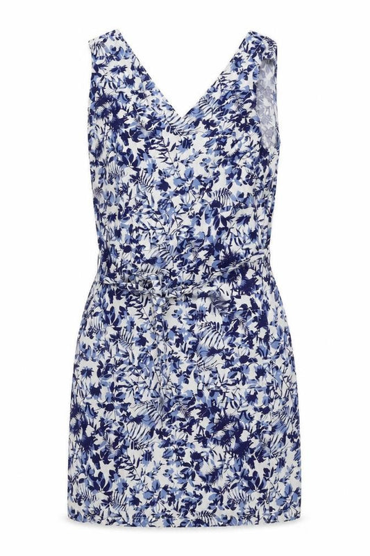 Front view of Papaya women’s white floral a-line, size UK 10