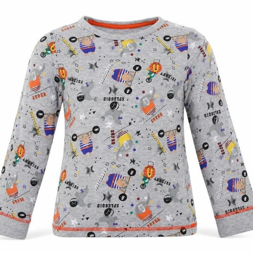 M&S Girls Grey   Top Pyjama Top Size 6-7 Years  - Circus Animals