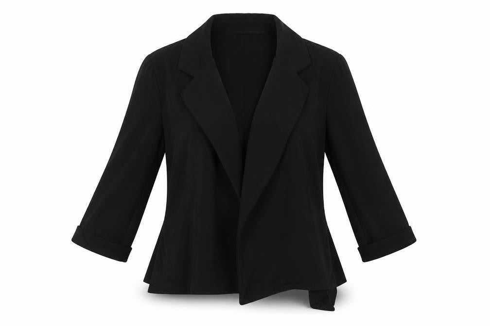 Front view of New Look women’s black jacket blazer, size UK 6