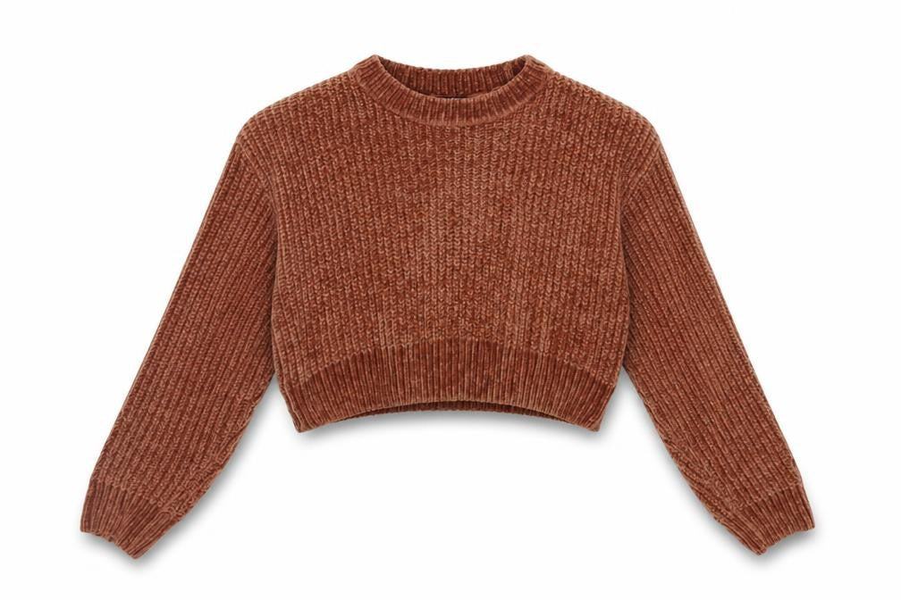Front view of New Look girls’ brown jumper, size 12, years