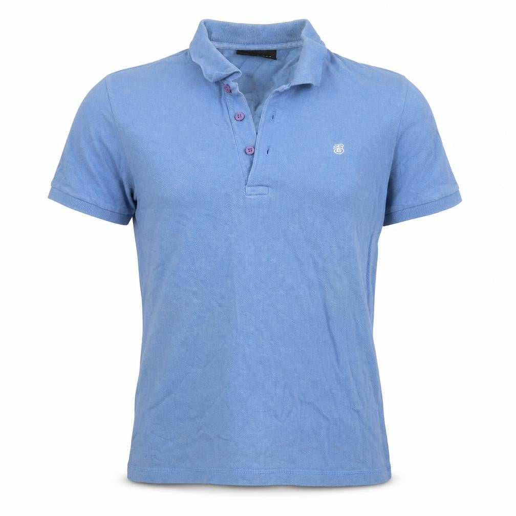 Front view of Burton men’s blue polo, size S