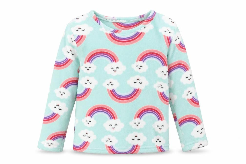 Front view of Just Like You girls’ blue solid top pyjama top, size 10-11, years