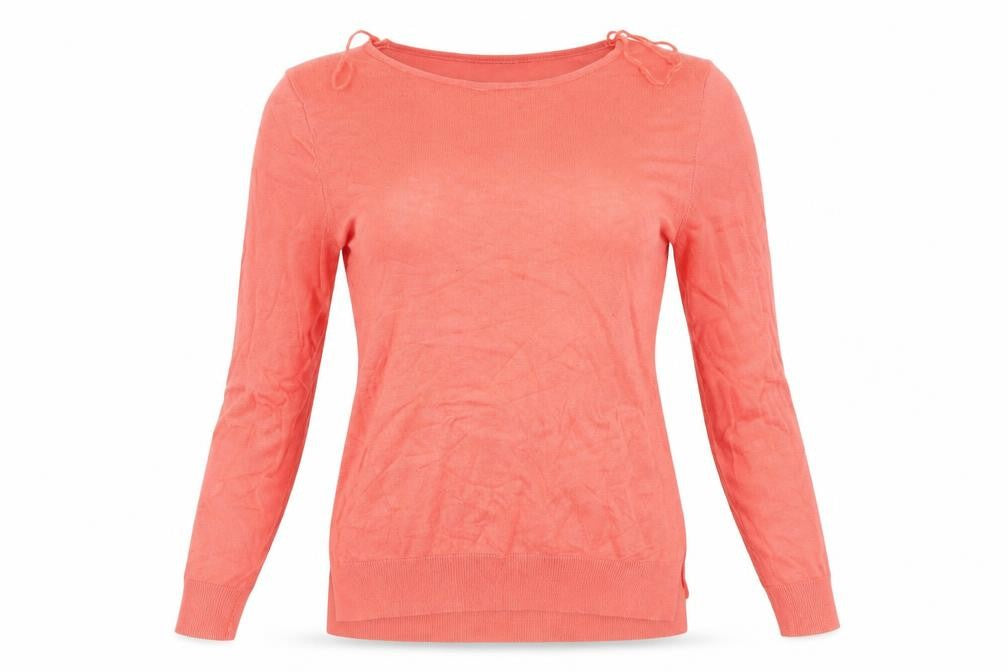 Front view of Peacocks women’s orange jumper, size UK 10