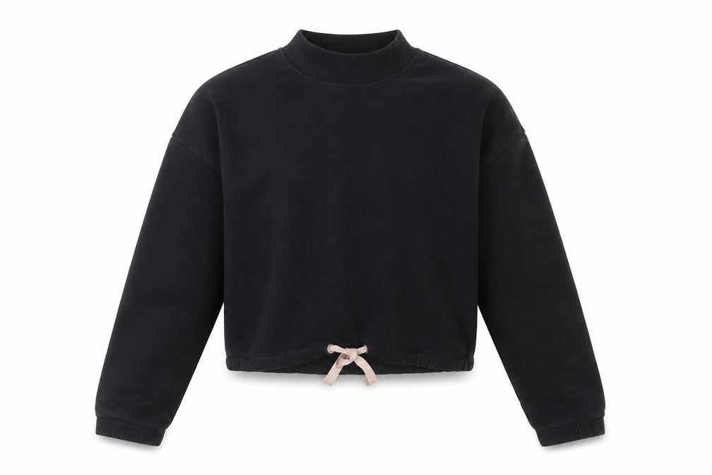 Front view of H&M girls’ black jumper, size 10-11, years