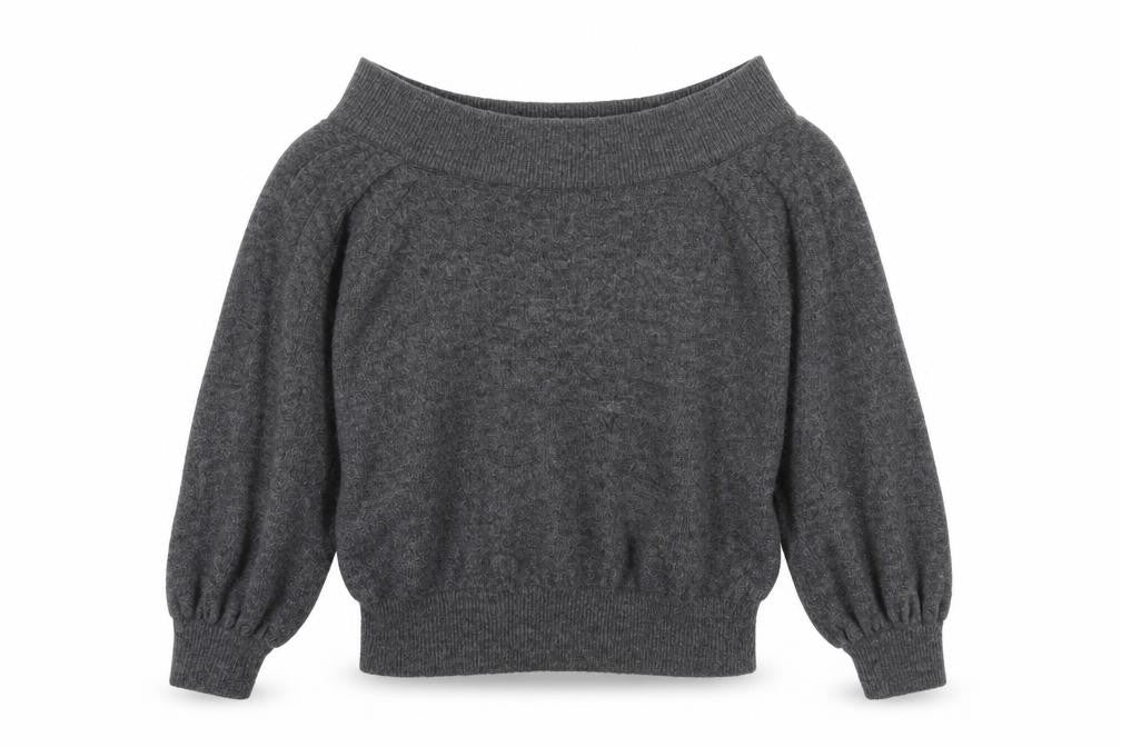 Front view of H&M women’s grey jumper, size M