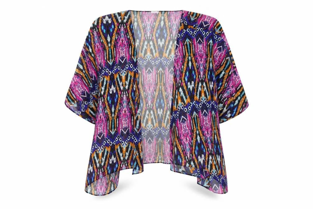 bahimi Womens Purple Fair Isle  Shrug Jumper Size S