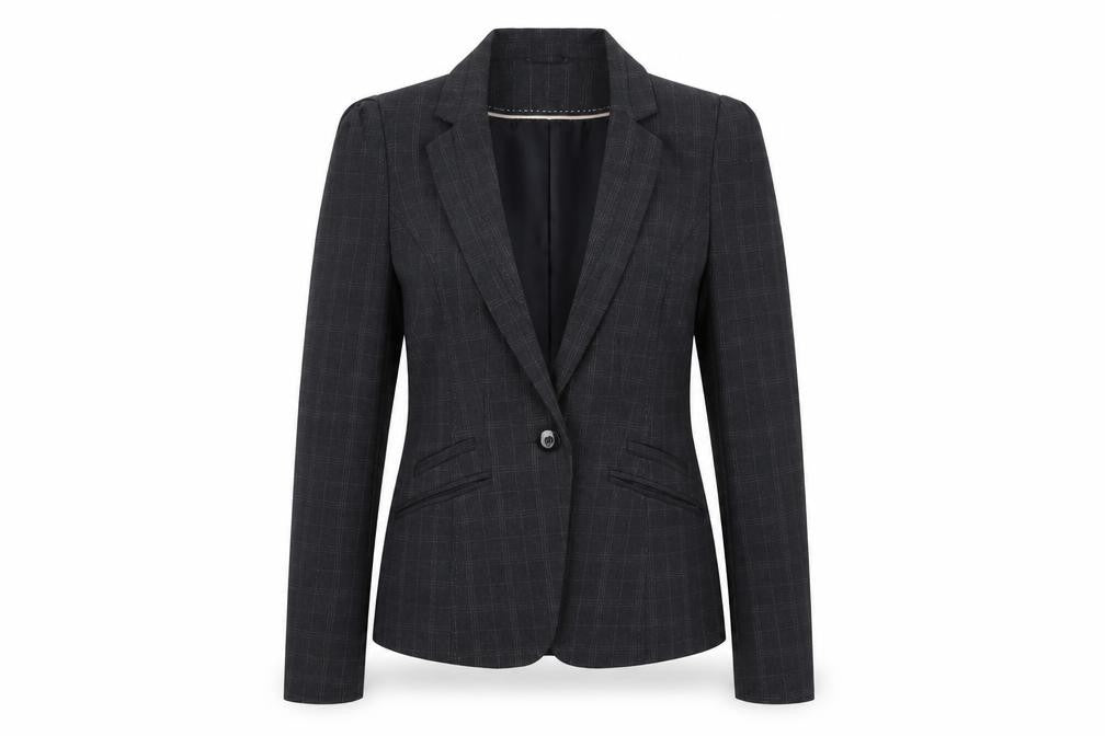 Front view of Atmosphere women’s grey jacket blazer, size UK 10