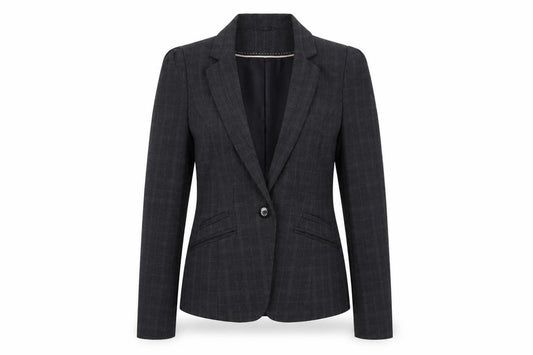 Front view of Atmosphere women’s grey jacket blazer, size UK 10