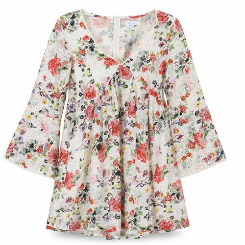 Blue Vanilla Womens White Floral Lace Fit & Flare  Size 10