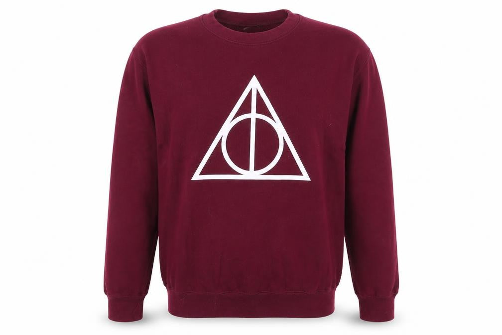 Famona Mens Red   Pullover Sweatshirt Size S  - Triangle Burgundy