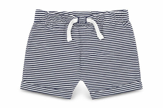 Front view of Tu Baby Blue Striped Cropped Trousers, size 3-6, Months