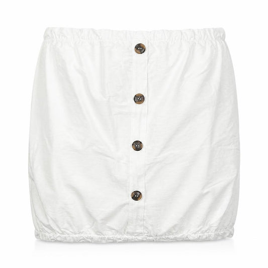 Front view of Next women’s white mini skirt, size UK 6