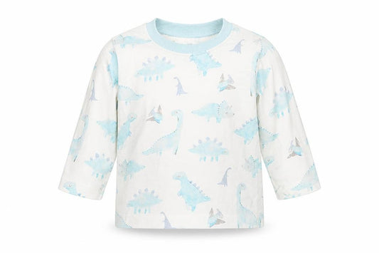 Front view of George boys’ blue geometric basic t-shirt, size 3-6, months