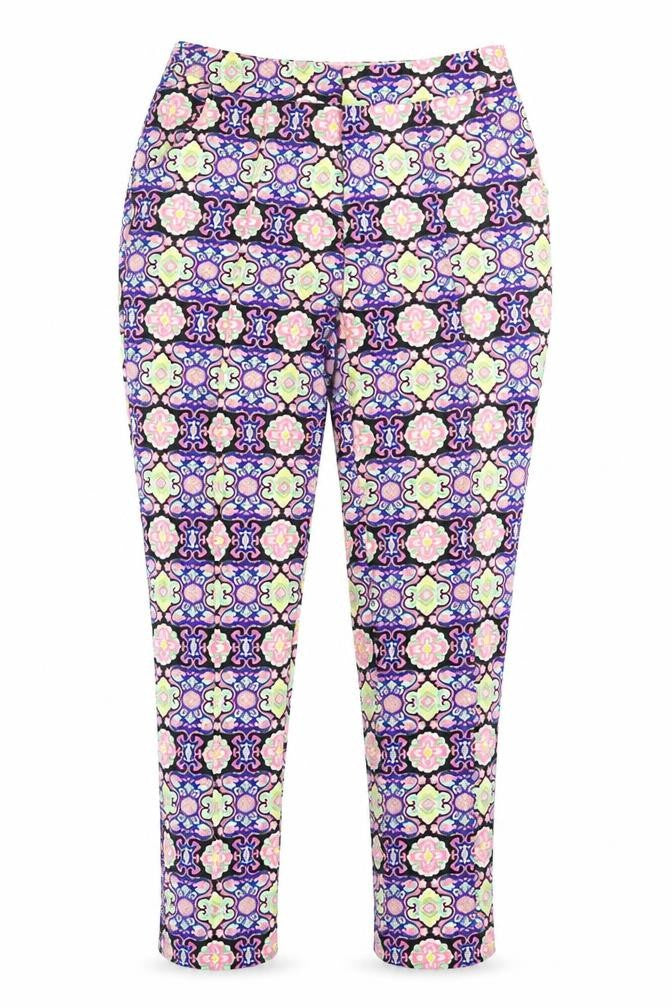Missguided Womens Blue Geometric  Trousers  Size 10 L28 in