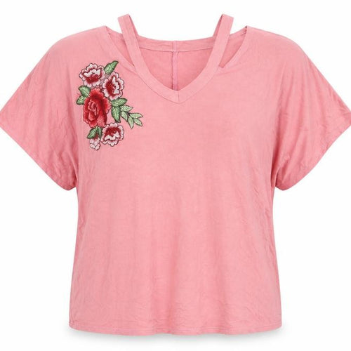 Lottie Womens Pink Floral   T-Shirt Size L