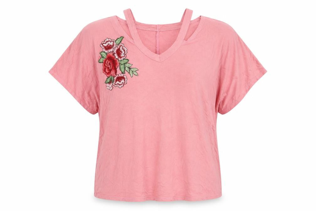 Lottie Womens Pink Floral   T-Shirt Size L