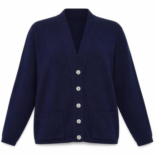 lio vincengo Womens Blue  Knit Cardigan Jumper Size M