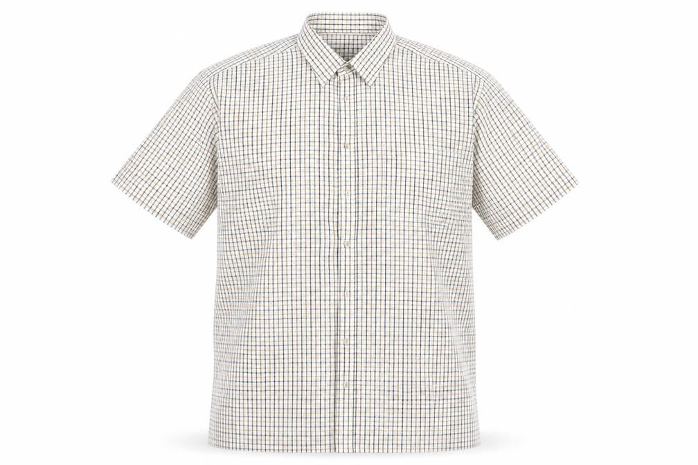 Front view of jolliman men’s multicoloured check button-up, size XL