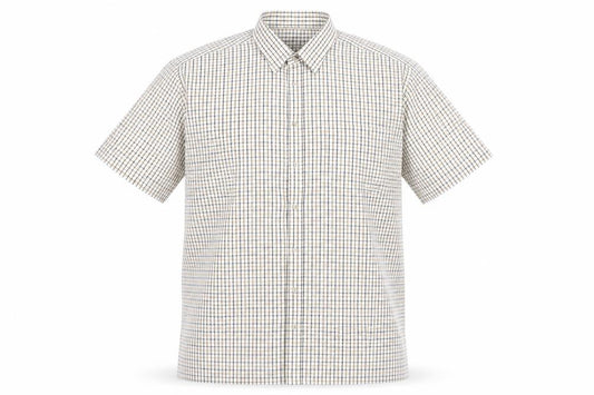 Front view of jolliman men’s multicoloured check button-up, size XL