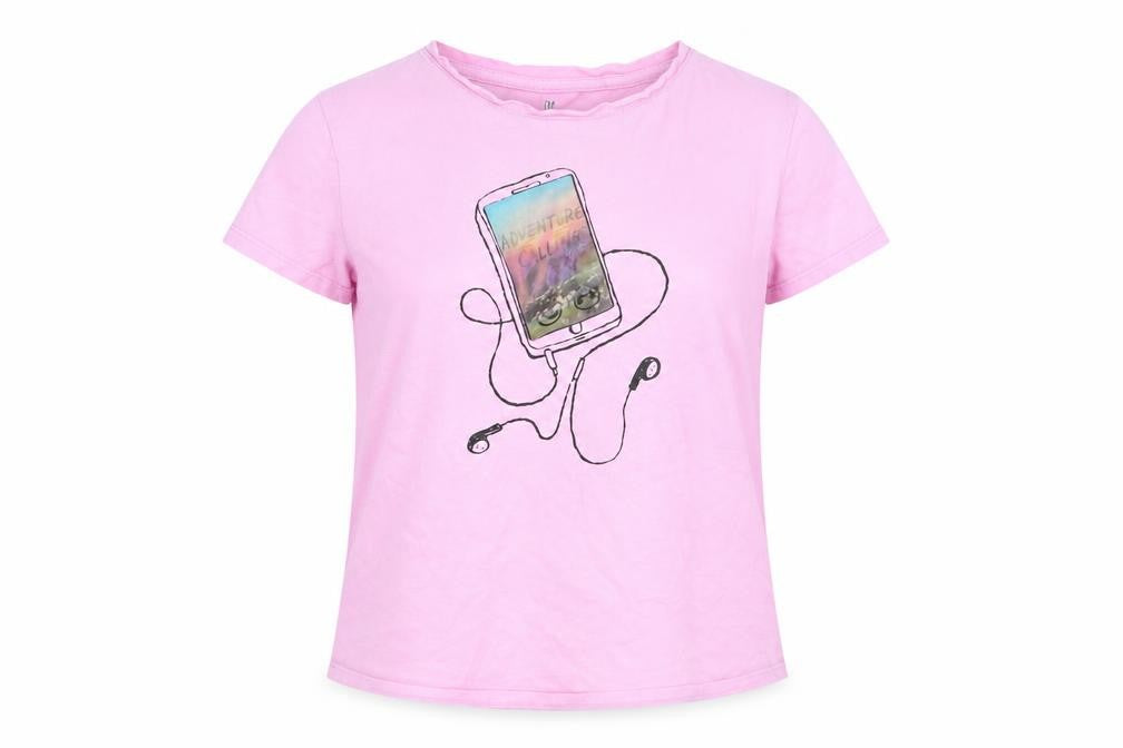 Front view of Gap girls’ pink basic t-shirt, size 2XL