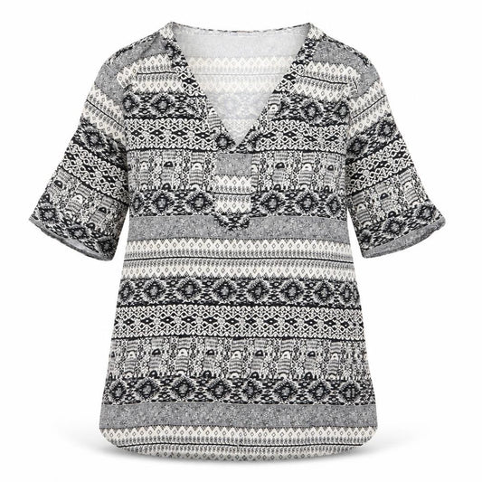 Front view of Papaya holiday women’s multicoloured geometric fit & flare, size S