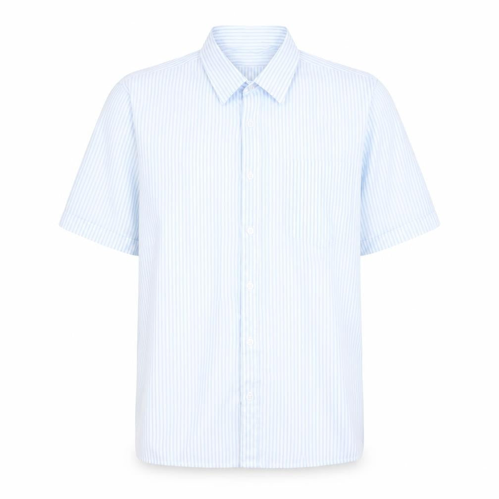 Front view of d amigo men’s multicoloured striped button-up, size L