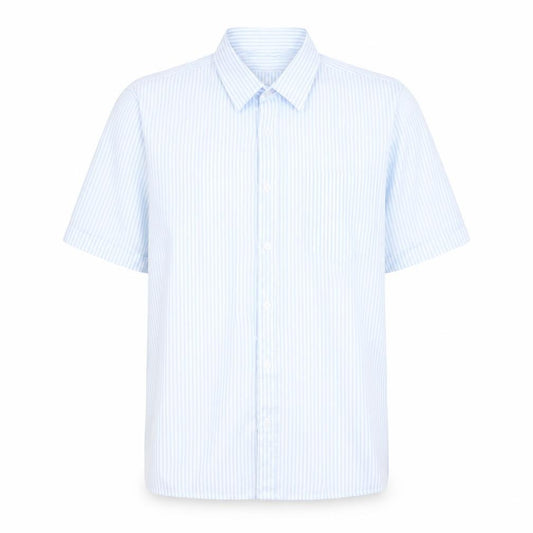 Front view of d amigo men’s multicoloured striped button-up, size L