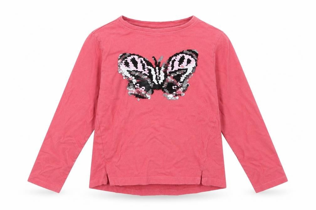 Vertbaudet Girls Pink Animal Print  Basic T-Shirt Size 6 Years