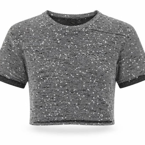 Sparkle & Fade Womens Black   Cropped T-Shirt Size XS