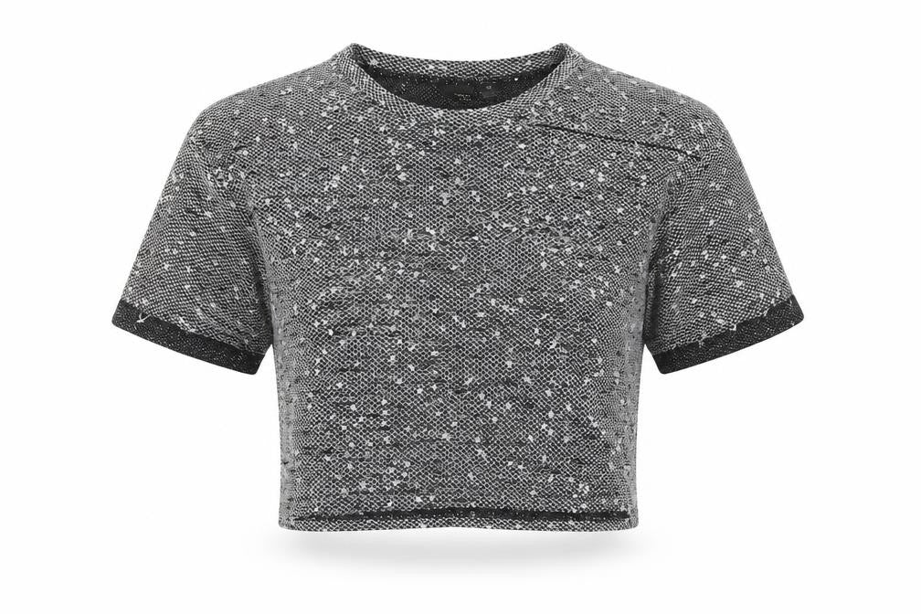 Sparkle & Fade Womens Black   Cropped T-Shirt Size XS