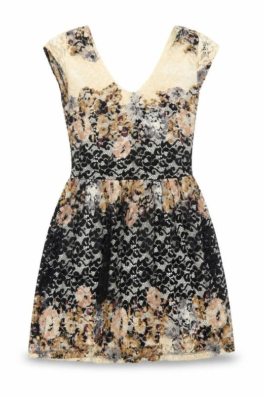 Front view of Topshop women’s multicoloured fit & flare, size UK 6