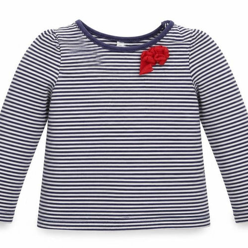 Mini Club Girls Blue Striped  Basic T-Shirt Size 12-18 Months