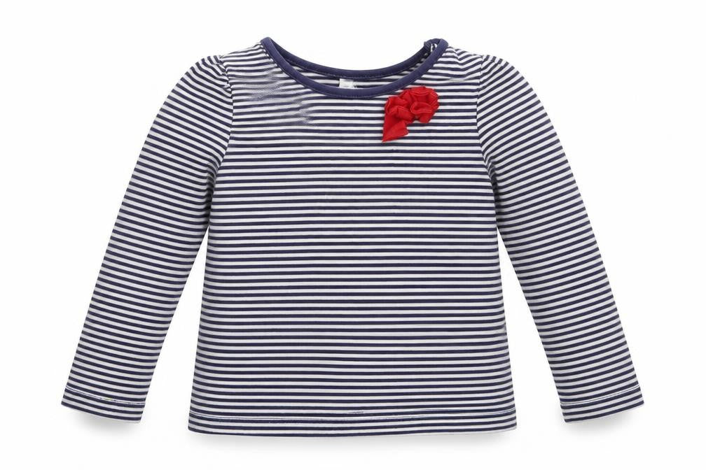 Mini Club Girls Blue Striped  Basic T-Shirt Size 12-18 Months