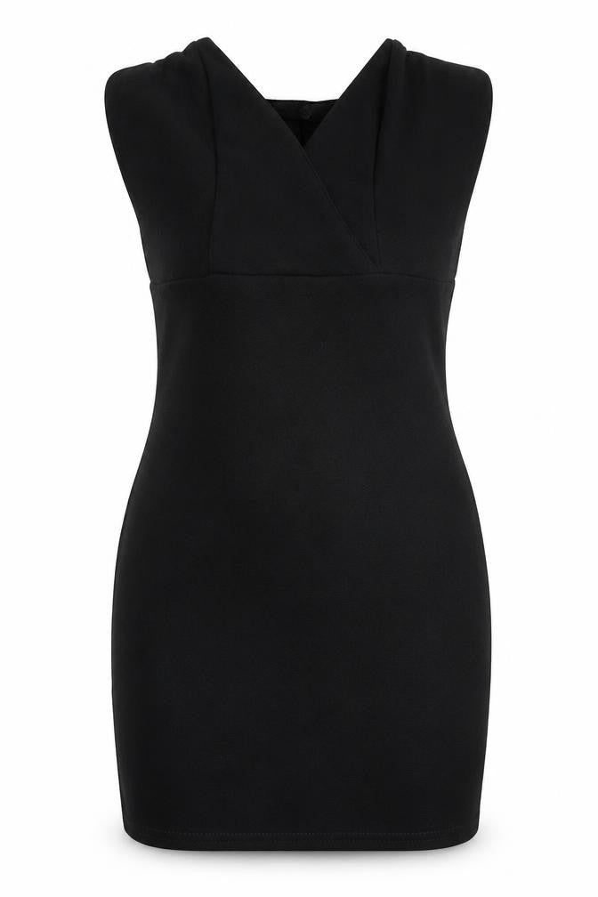 Front view of Missguided women’s black mini, size UK 10