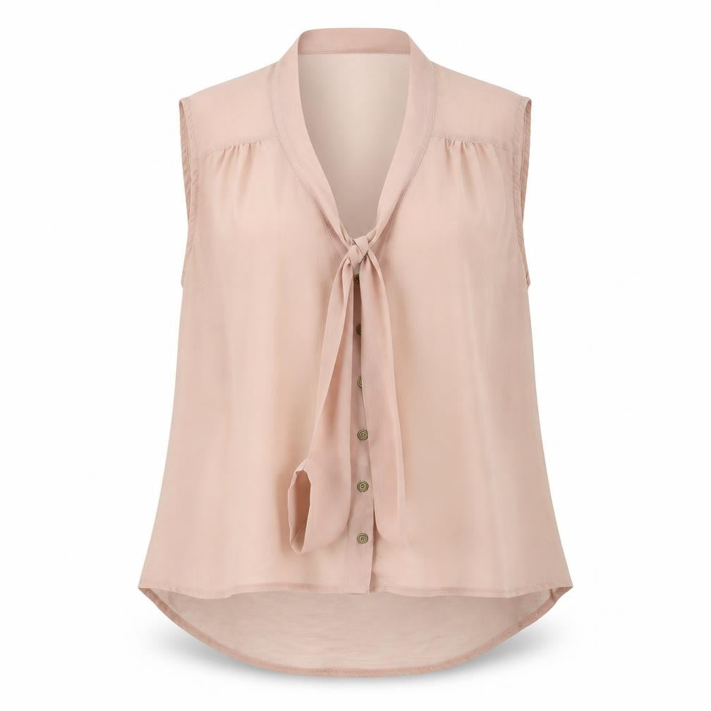 Front view of Atmosphere women’s beige basic button-up, size UK 12