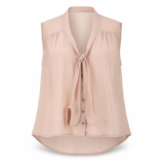 Front view of Atmosphere women’s beige basic button-up, size UK 12
