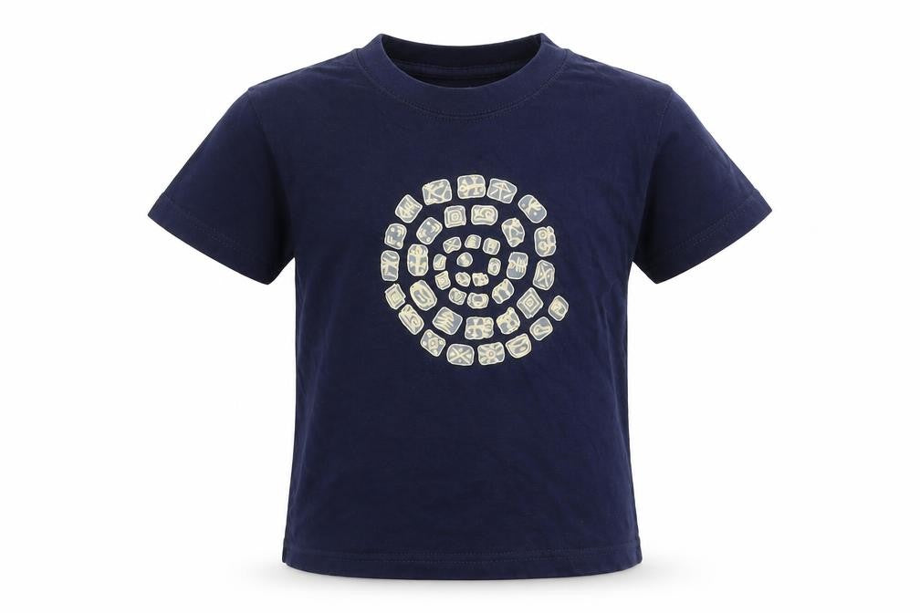 Front view of Russell boys’ blue basic t-shirt, size 5-6, years