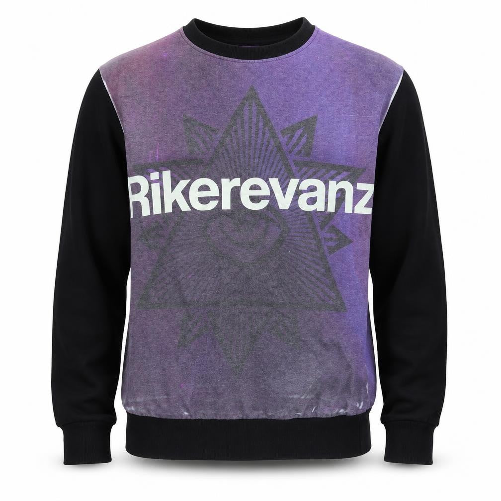 Front view of Rikerevanz men’s multicoloured pullover sweatshirt, size S