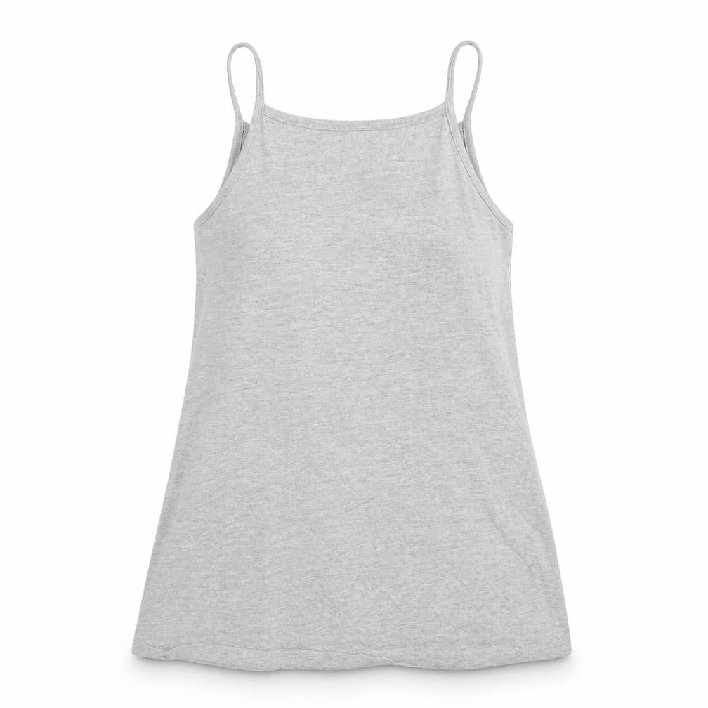 Front view of Matalan girls’ grey basic tank, size 7, years