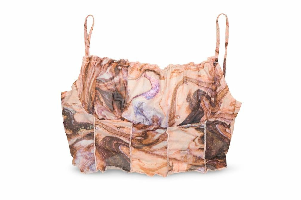 Front view of SHEIN Shien women’s multicoloured cropped tank, size S, - transparent