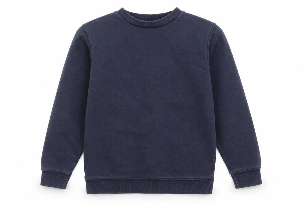 Front view of Tu boys’ blue pullover sweatshirt, size 5, years - school wear