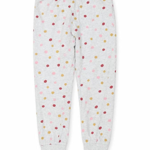 F&F Girls Grey Polka Dot   Pyjama Pants Size 7-8 Years