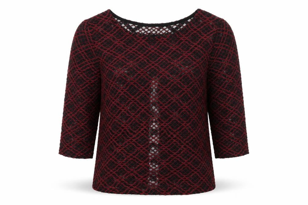 Front view of Cooperative women’s red jumper, size S