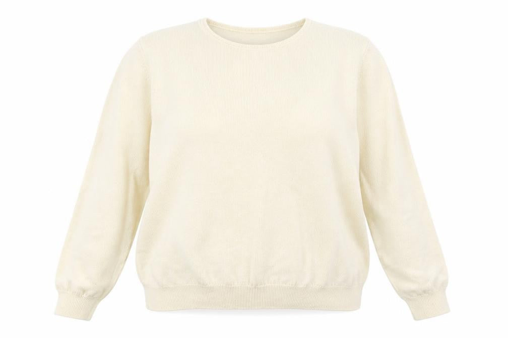 Front view of Preworn women’s yellow jumper, size UK 12